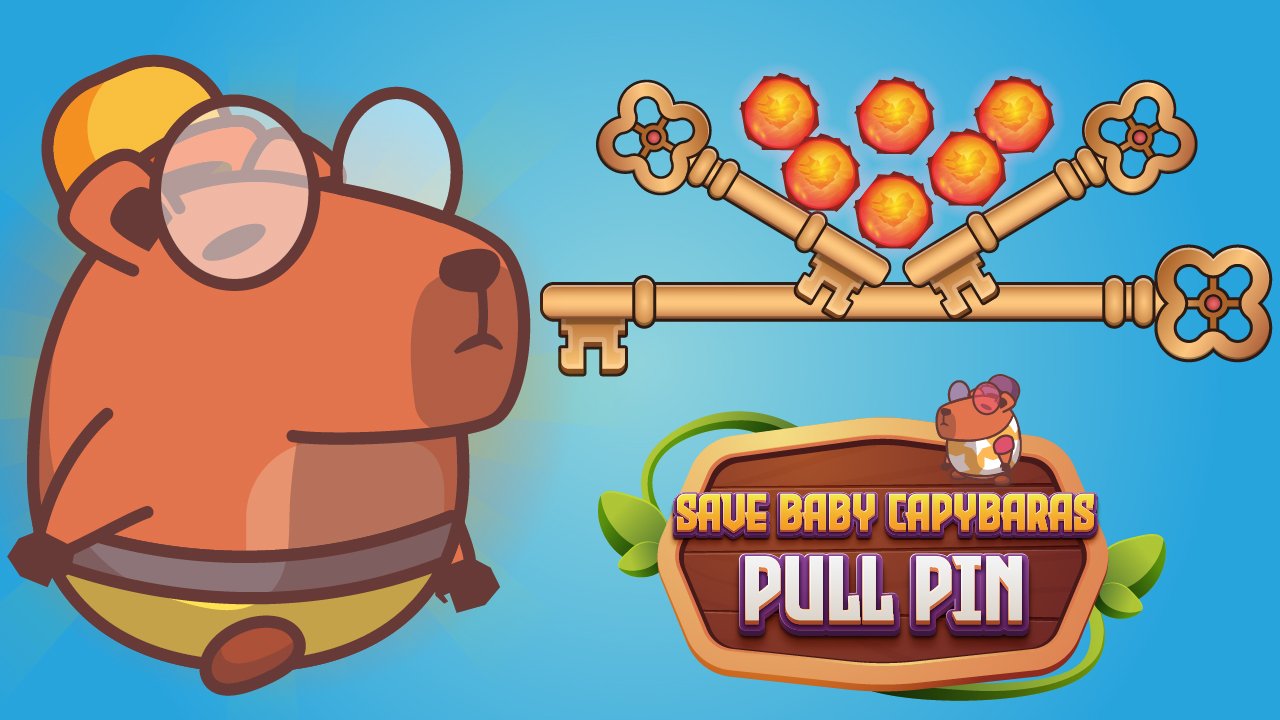 Image Save Baby Capybaras - Pull Pin